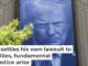 A banner featuring President Trump on the outside of the DOJ building in Washington, D.C. Andrew Harnik/Getty Images
